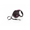 Flexi Dog Samonavíjacie vodítko Black Design S páska (5m/15kg) Ružové