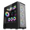 1stCOOL Middle Tower WIND STORM Black + sada ARGB, ATX černý, bez zdroje, ATX (2xUSB2+ 1xUSB3+ Audio, bočnice) (PC case)