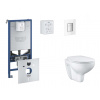 Grohe Rapid SLX Set predstenovej inštalácie, klozetu, dosky SoftClose a tlačidla Skate Cosmopolitan, Moon White SANI11BB3103-GR