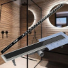 Vogi. SET BLACK nerezový - žľab Glass 70 cm + lišta spádová 120 cm, ľavá
