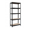 Akcia - Kovový regál Biedrax 60 x 90 x 180 cm, čierny - 5 políc MDF