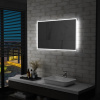 vidaXL Kúpeľňové nástenné zrkadlo s LED osvetlením 100x60 cm - Srieborná - 98461-60681