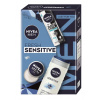 Nivea Men Deo Fresh Sprej AP B&W 150 ml, Men krém 30 ml a Sprchový gél Sensitive 250 ml Darčekové balenie
