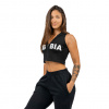 Nebbia Crop mikina bez rukávů MUSCLE MOMMY 258 černá - XS
