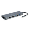 Gembird USB-C 8v1 multiport USB 3.0 + HDMI + DisplayPort + VGA + PD + čtečka karet + LAN + audio (A-CM-COMBO8-01)