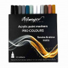 Akrylové popisovače Artmagico PRO LINE SMOKE and SHINE 0,7 mm, súprava 12 ks, odtiene matných čierno-bielych farieb