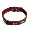 COBBYS PET Obojok z originálnej kože zdobený kostičkami 40cm/25mm hnedý (COBBYS PET Obojok z originálnej kože zdobený kostičkami 40cm/25mm hnedý)