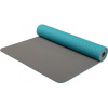 YATE Yoga Mat dvouvrstvá, materiál TPE tyrkys/šedá