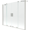 Mexen Velar Duo, posuvná 2-krídlová vaňová zástena 170x150 cm, 8mm číre sklo, brúsený nikel, 896-170-000-02-97
