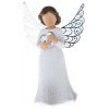 Dekoračná soška Anjel so srdcom 12 cm, biely