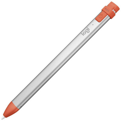 Logitech Crayon dotykové pero opakovane nabíjacie, vymeniteľný hrot z uhlíkových vlákien, s presným písacím hrotom, bluetooth, technológie Palm Blocking; 914-000034