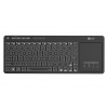C-TECH klávesnice WLTK-03, Dual mode, BT5.0 + 2,4GHzb, bezdrátová s touchpadem, LED podsvětlení, černá