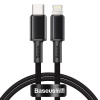 Kábel Baseus s vysokou hustotou opletenia Type-C na Lightning, PD, 20 W, 2 m (čierny) 6953156231948