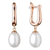 Gaura Pearls Stříbrné pozlacené náušnice s řiční perlou Julie, stříbro 925/1000 SK20232GEL/W Bílá