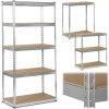 Kovový úložný regál 183 x 90 x 45 cm Humberg HR-700 strieborný