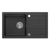 SAPHO - Drez granitový zabudovateľný s odkvapom, 77x44cm, čierny GR7204