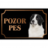 Landseer - Kovová tabuľka POZOR PES