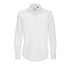 Pánska popelínová košeľa B&C Black Tie s dlhým rukávom - biela,