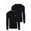 Ombre Set of 2x men's SLIM FIT longsleeve with V neckline and logo čierna M Ombre 5902228271550