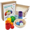 Montessori hračka ULANIK Rainbow: balls in cups (SBS01C0705U)