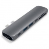 USB Hub Satechi USB-C PRO Hub (HDMI 4K, PassThroughCharging, 2x USB 3.0, 2xSD, ThunderBolt 3) (ST-CMBPM) sivý