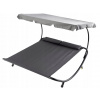Moderné kovové šedé slnečné lôžko (Step Sun Lounger so strešnou hojdacou sieťou pre záhradu s terasou)