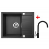 Granitový drez Sinks LINEA 600 Granblack + drezová batéria VITALIA GR