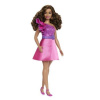Barbie Modelka - lesklé šaty s volánkem