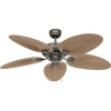 CasaFan CLASSIC OUTDOOR 132 BZ-PR Flügel Kunststoff Palme/Rattan braun stropný ventilátor, 61 W, (Ø x v) 132 cm x 375 mm, bronz, 513294; 513294