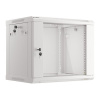 Nástenná inštalačná racková skrinka Lanberg 19'' 9U 600x450mm sivá (s presklenými dverami)