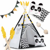 Detský iglu stan, vigvam Nukido 3 roky + (TIPI detský stan do detskej izby vigvamové girlandové vankúšiky)