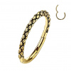Oceľový krúžok s otváraním Snake skin one Farba: zlatá, Veľkosť: 1 mm, Délka / Průměr: 10 mm