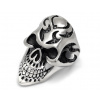 MSPERK Biker lebka v plameňoch predĺžená brada masívny prsteň z chirurgickej ocele Veľkosť prsteňa: 65