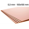 Medený plech hrúbka 0,3 mm rozmer 100x100 mm medená Cu forma