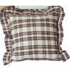 Vankúš - Plaid Cotton vankúš +frill 40x40 (Bavlnená obliečka na vankúš s volánkom 40x40)