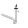 Sifón trubkový s nerezovou mriežkou o70, prípojkou a flexi hadicou