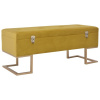 Lavica s úložným priestorom 105 cm, horčicová, zamat-ForU-247571