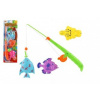 Teddies Hra ryby rybár magnetická plast 3ks+prút plast 34cm mix farieb na karte
