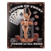 Clayre & Eef Čierna antik nástenná kovová ceduľa Liquor Up Front - 20*1*25 cm - Clayre & Eef