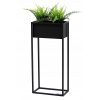 Stojan na kvety - Flowerbed metal cubo 80x40cm čierny podkrovie (Stojan na kvety - Flowerbed metal cubo 80x40cm čierny podkrovie)