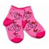 Baby Nellys Bavlnené ponožky Minnie Love - tmavo růžové, veľ. 17-18 cm