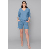 Italian Fashion Dámska tepláková súprava krátka 3/4 rukáv Italian Fashion Karina nebesky modrá, Veľkosť S, Farba nebesky modrá
