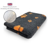 DRYBED Premium Vet Bed Economy 22 mm antracitový + oranžové labky 100 x 75 cm
