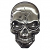 Samolepiaci kovový znak LEBKA (silver) 43x68 mm