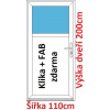 Soft Vchodové plastové dvere 1/3 sklo 110x200 cm - Akce!