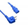 Kábel sieťový 230V, vidlica (CEE7/7) lomená - C13, 3m, 1.00mm², 10A, modrý