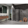 Sprchový kút Lusso Slim Black štvorec otvárací 90x90 cm, číre sklo