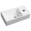 SAPHO MINOS 40 x 22cm pravé umývadlo hranaté, s prepadom, s otvorom, keramické, biele, 4059