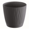 Kvetináč SANDY P s miskou 12,9 cm - farba: antracit (Prosperplast DSY130P-S433)