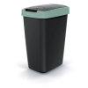 Odpadkový kôš COMPACTA Q FLAP - objem: 12 l, farba: čierna so svetlo zeleným vekom (Keden NSAB12-5575C/S411)
